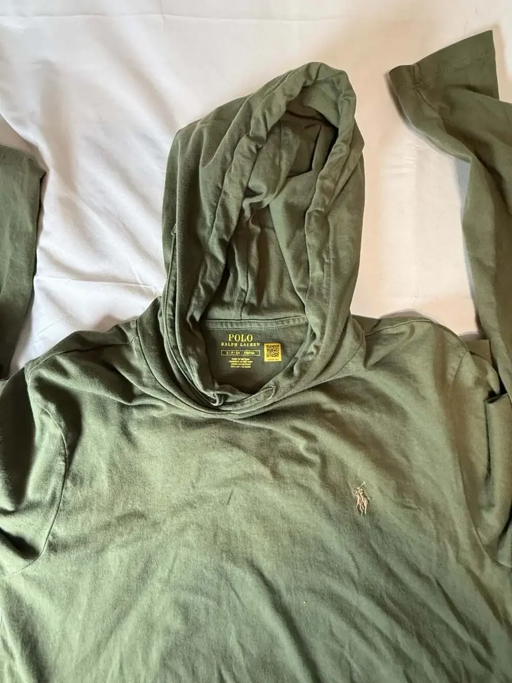 Preppy Quiet Luxury Polo Ralph Lauren Hooded Long Sleeve Shirt Men’s Small Olive